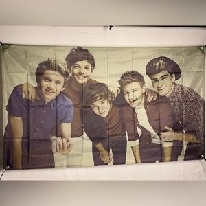One Direction Banner Tapestry (polyester) 5x3Ft. With 4 Grommets